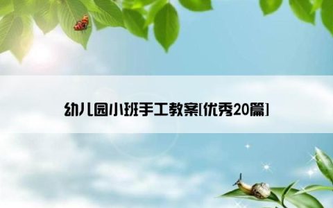 幼儿园小班手工教案[优秀20篇]