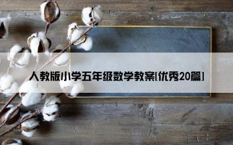 人教版小学五年级数学教案[优秀20篇]