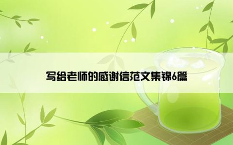 写给老师的感谢信范文集锦6篇