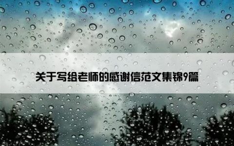 关于写给老师的感谢信范文集锦9篇