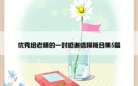 优秀给老师的一封感谢信模板合集5篇