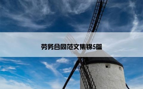 劳务合同范文集锦5篇