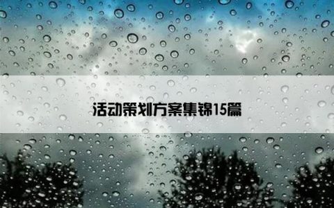 活动策划方案集锦15篇