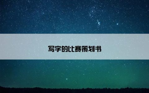 写字的比赛策划书
