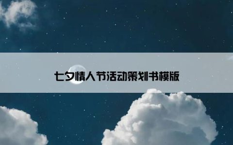 七夕情人节活动策划书模版