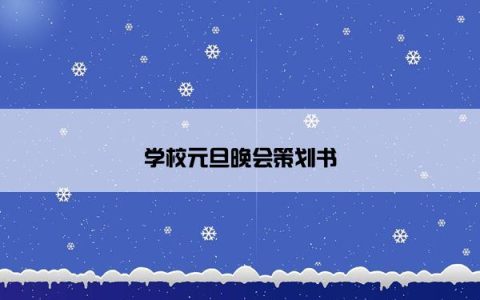 学校元旦晚会策划书