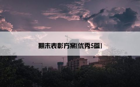 期末表彰方案[优秀5篇]