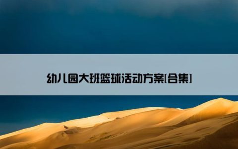 幼儿园大班篮球活动方案[合集]