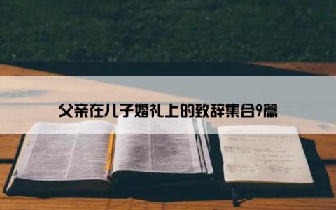 父亲在儿子婚礼上的致辞集合9篇