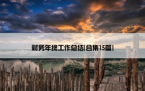 财务年终工作总结[合集15篇]