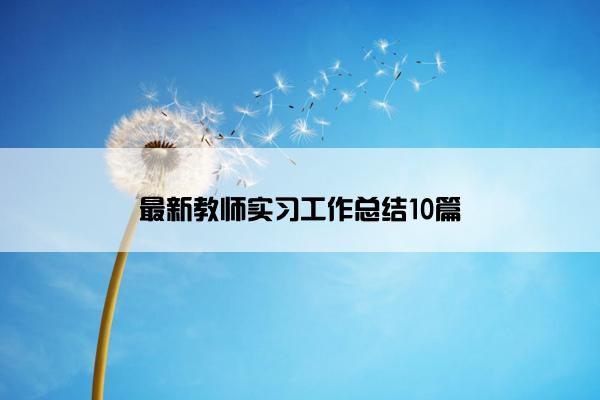 最新教师实习工作总结10篇