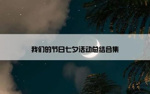 我们的节日七夕活动总结合集