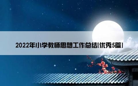 2022年小学教师思想工作总结[优秀5篇]