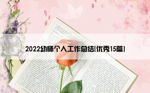 2022幼师个人工作总结[优秀15篇]