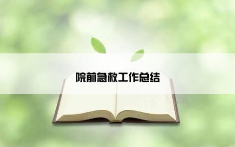 院前急救工作总结