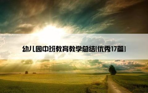 幼儿园中班教育教学总结[优秀17篇]