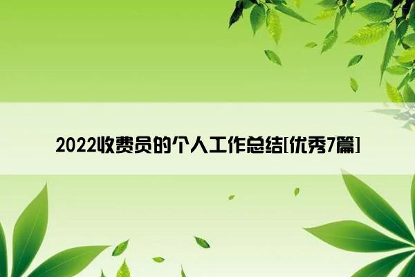 2022收费员的个人工作总结[优秀7篇]