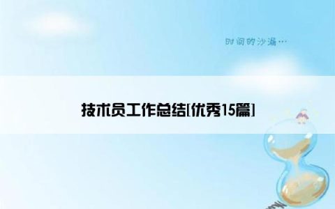 技术员工作总结[优秀15篇]