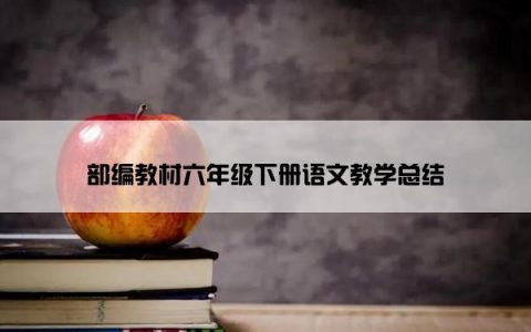 部编教材六年级下册语文教学总结