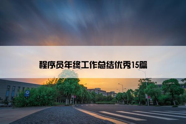 程序员年终工作总结优秀15篇