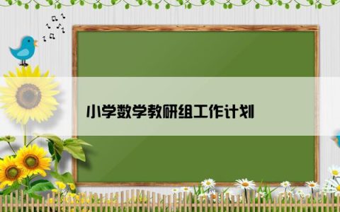 小学数学教研组工作计划