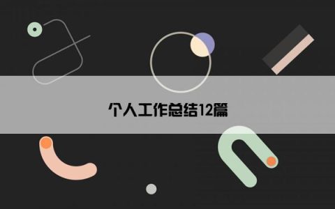 个人工作总结12篇