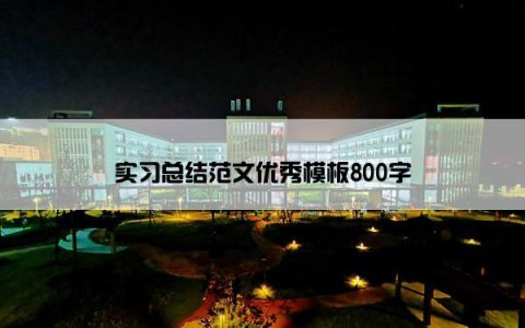 实习总结范文优秀模板800字