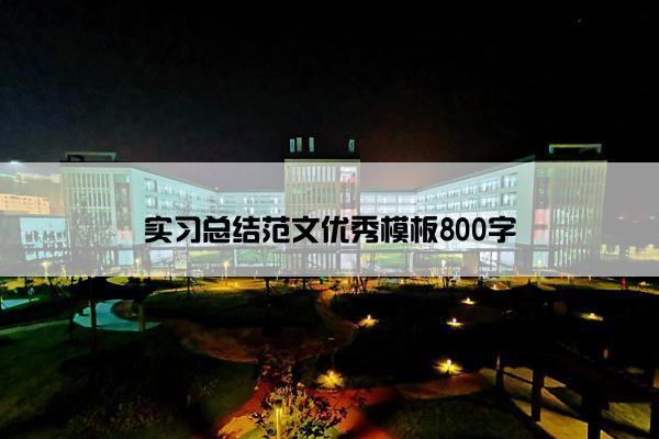 实习总结范文优秀模板800字