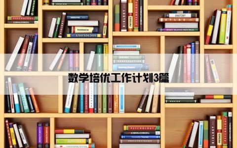 数学培优工作计划3篇