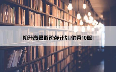 初升高暑假逆袭计划[优秀10篇]