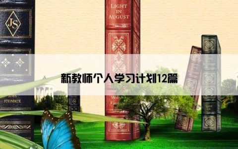 新教师个人学习计划12篇