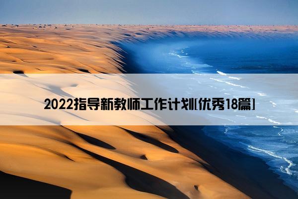 2022指导新教师工作计划[优秀18篇]