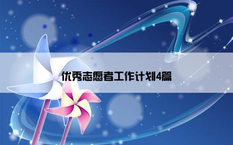 优秀志愿者工作计划4篇