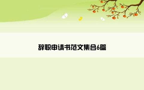 辞职申请书范文集合6篇